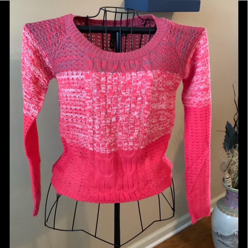 Red, gray, white Sweater. Sz. L Jr.